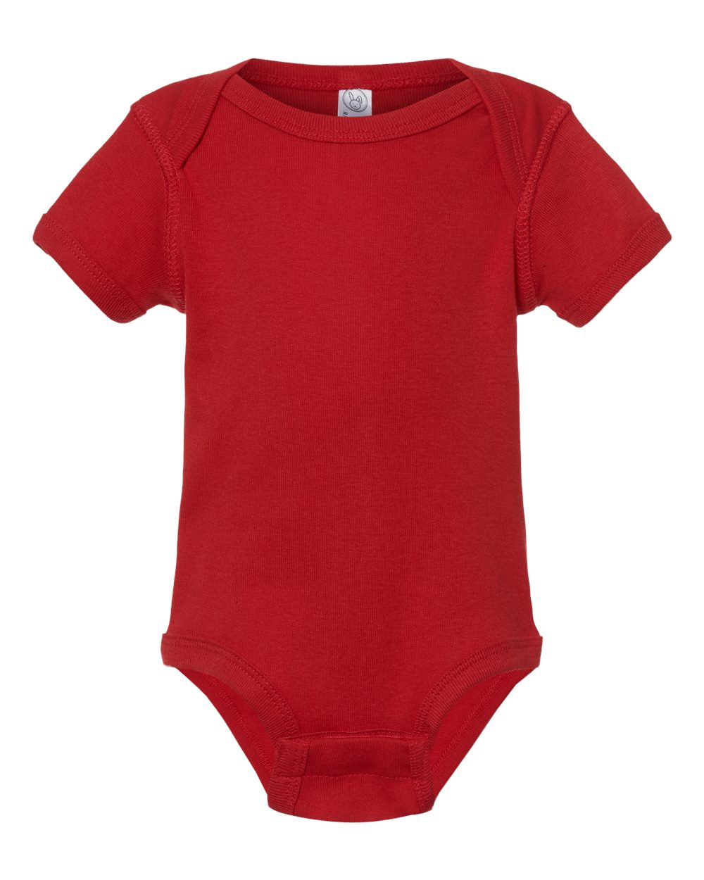 Front View of Red Infant Baby Rib Bodysuit - 4400