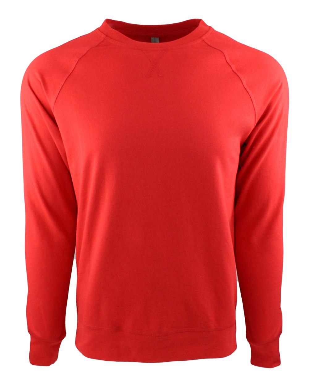 Front View of Red Laguna Raglan Crewneck Sweatshirt - 9000