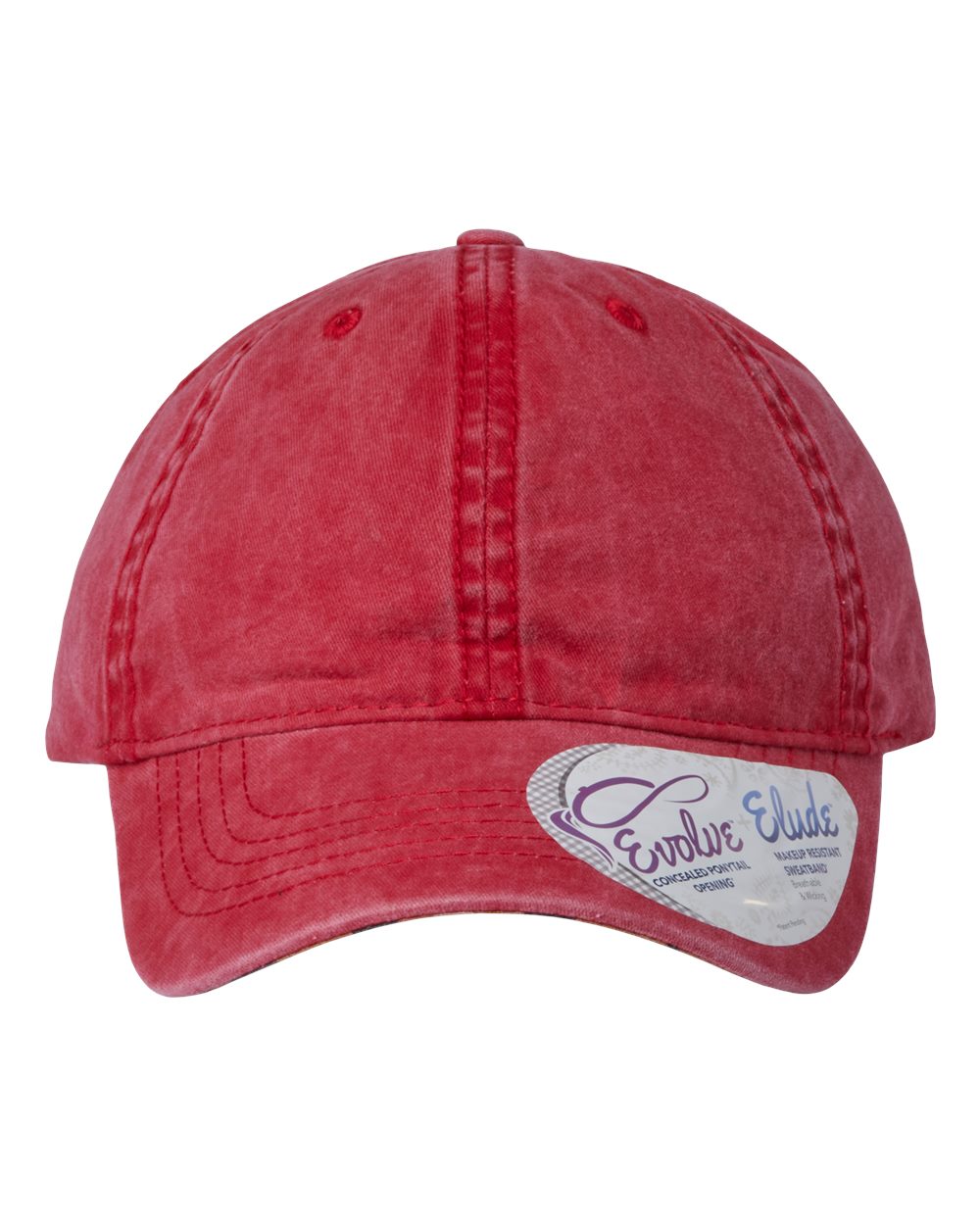 Front View of Red/ Leopard Women's Pigment-Dyed with Fashion Undervisor Cap - CASSIE