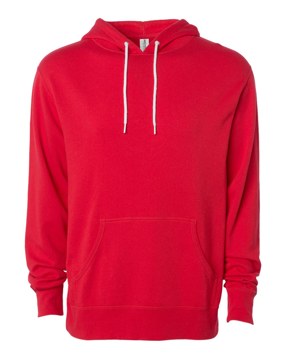Front View of Red Lightweight Hooded Sweatshirt - AFX90UN