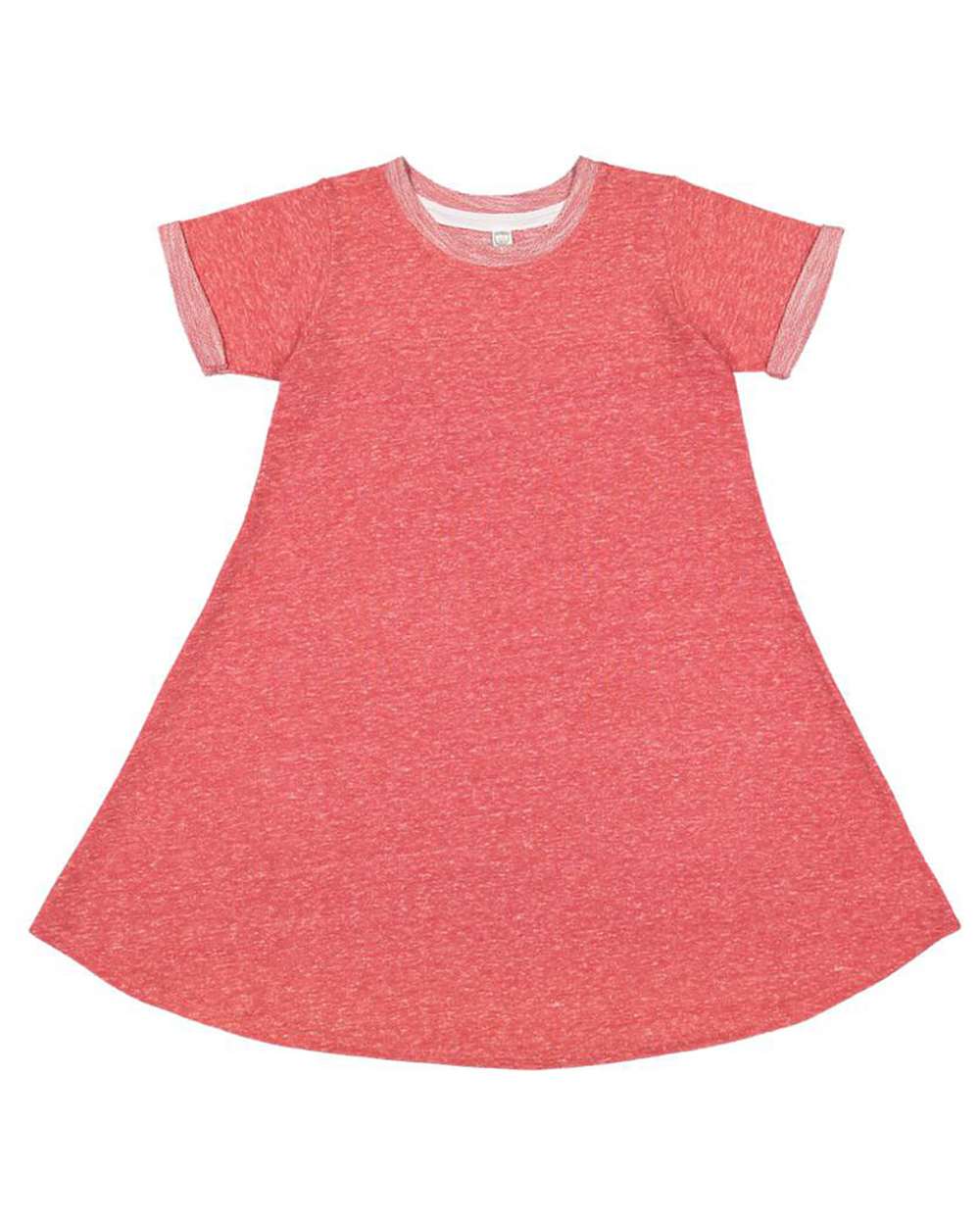 Front View of Red Melange Harborside Mélange French Terry Toddler Twirl Dress - 2679