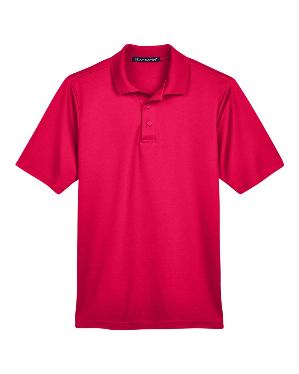 Front View of Red Men's CrownLux Performance® Plaited Polo - DG20