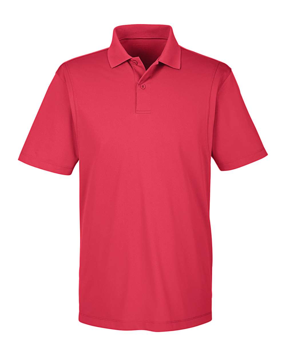 Front View of Red Men's Micro Piqu Polo - M354