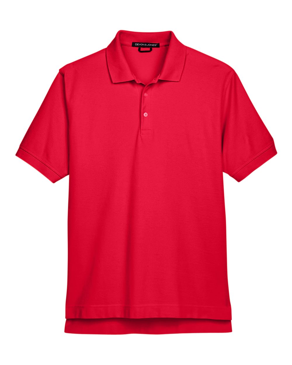 Front View of Red Men's Pima Piqué Polo - D100