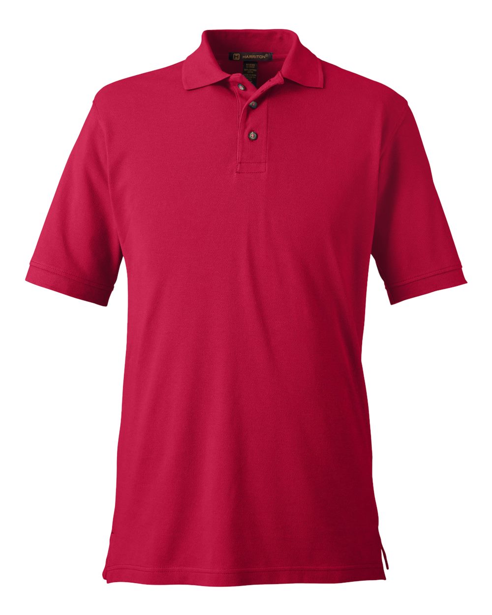 Front View of Red Men's Pique Polo - M200