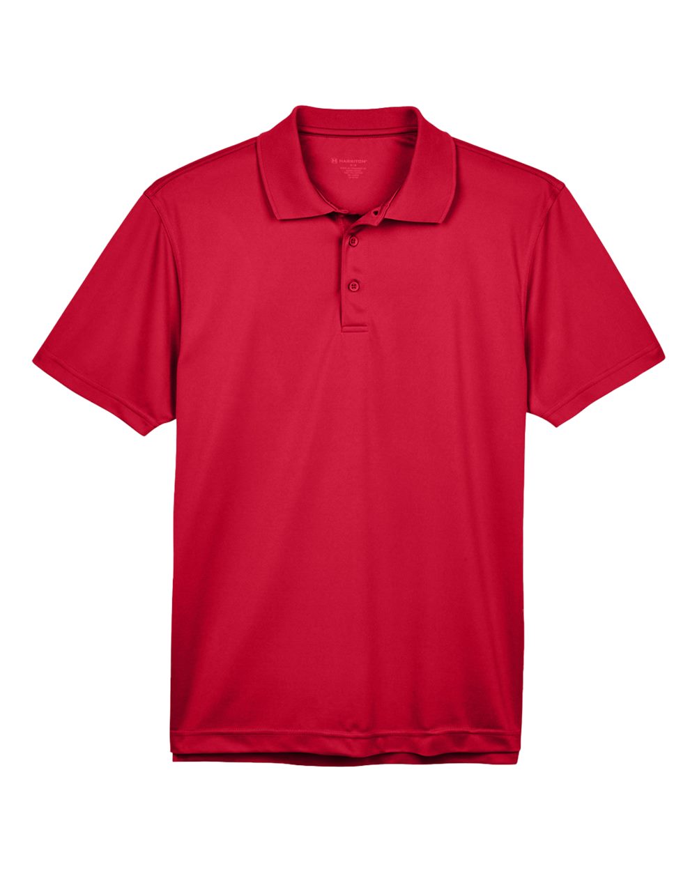 Front View of Red Men's Polyester Jersey Polo - M315