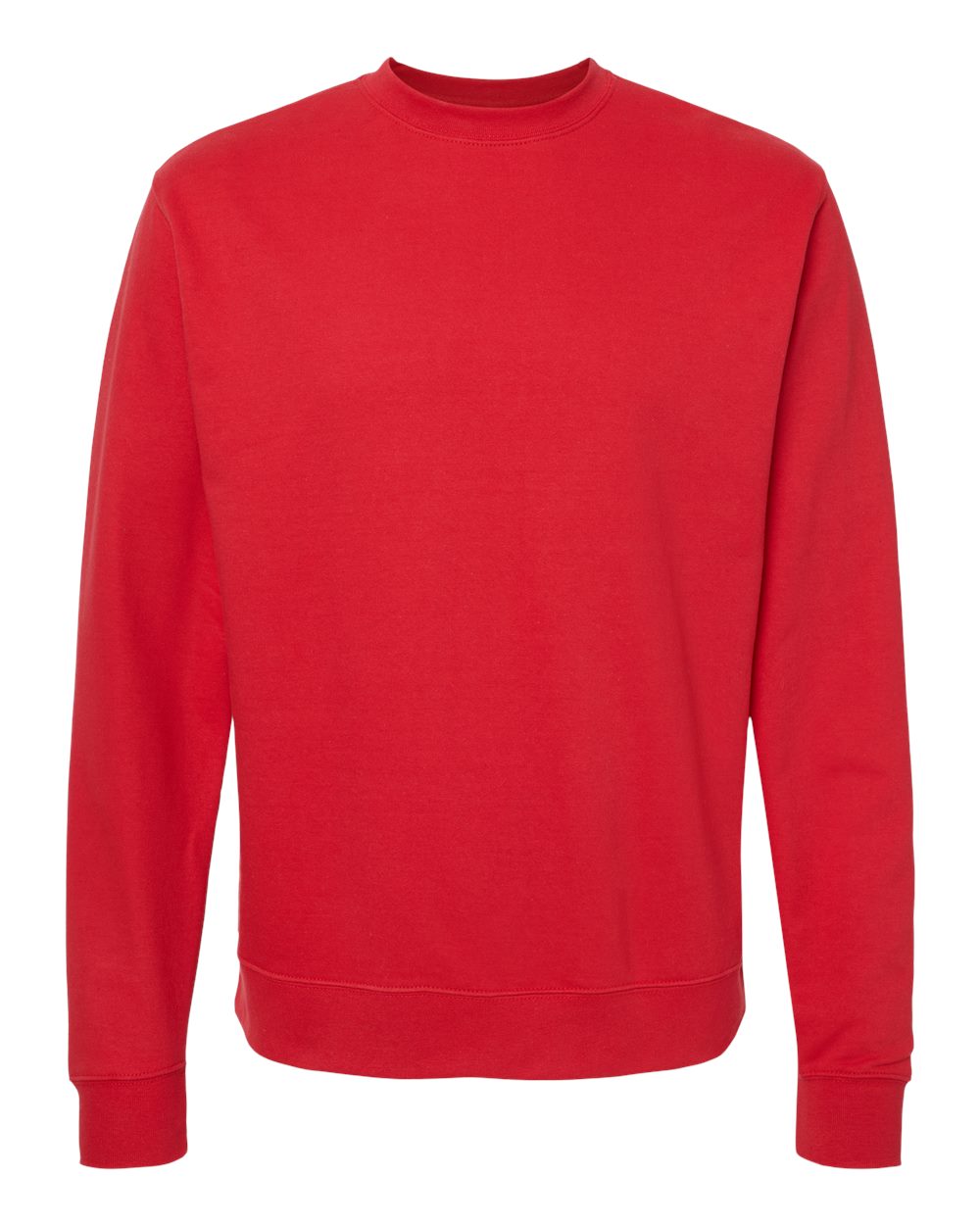 Front View of Red Midweight Crewneck Sweatshirt - SS3000