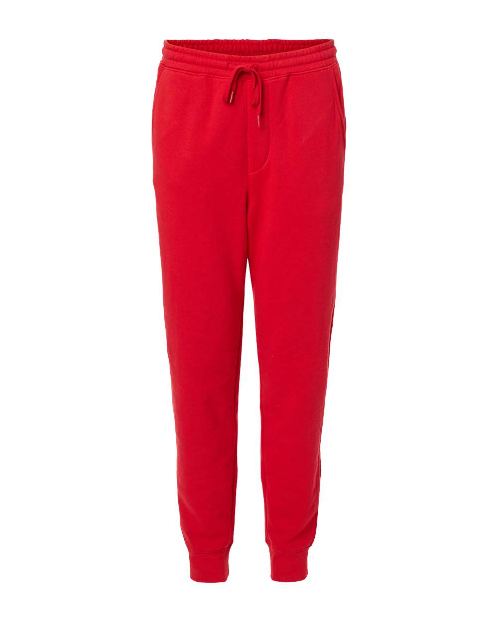 Front View of Red Midweight Fleece Pants - IND20PNT