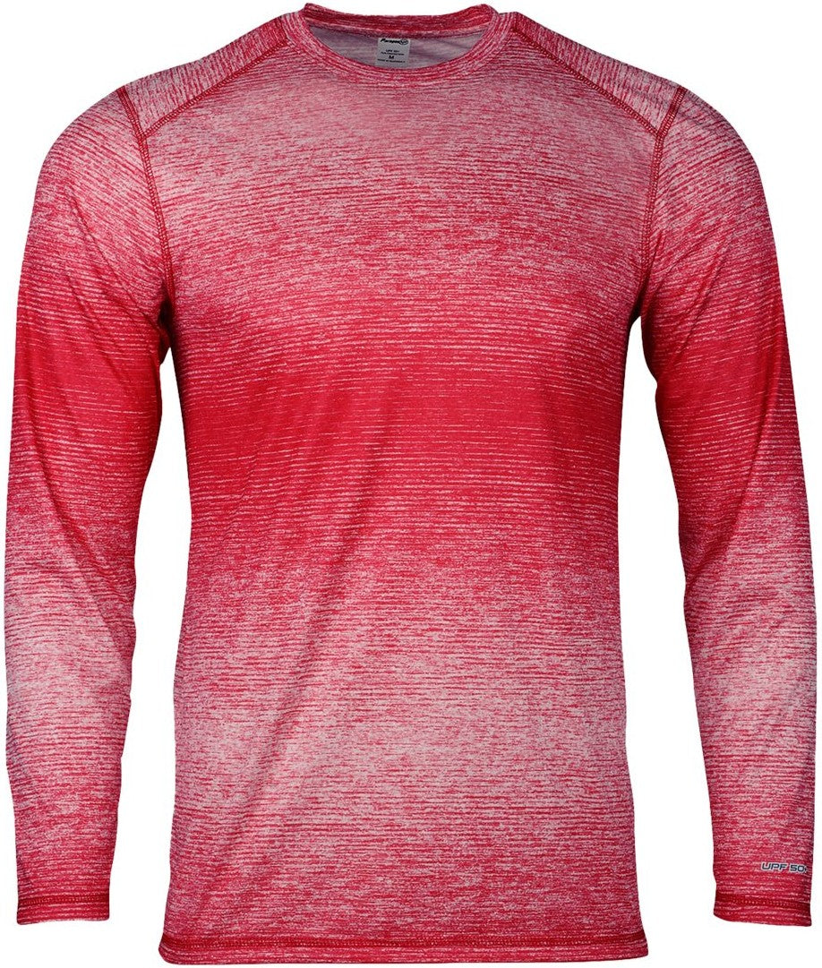 Front View of Red Mirage Performance Long Sleeve T-Shirt - 234