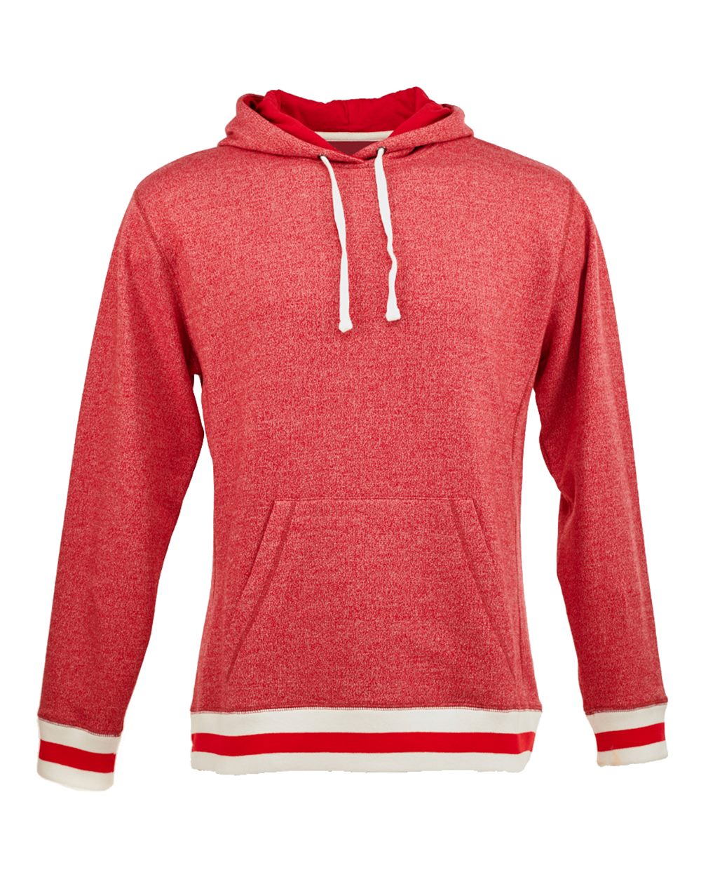 Front View of Red Pepper Peppered Fleece Lapover Hooded Sweatshirt - 8701