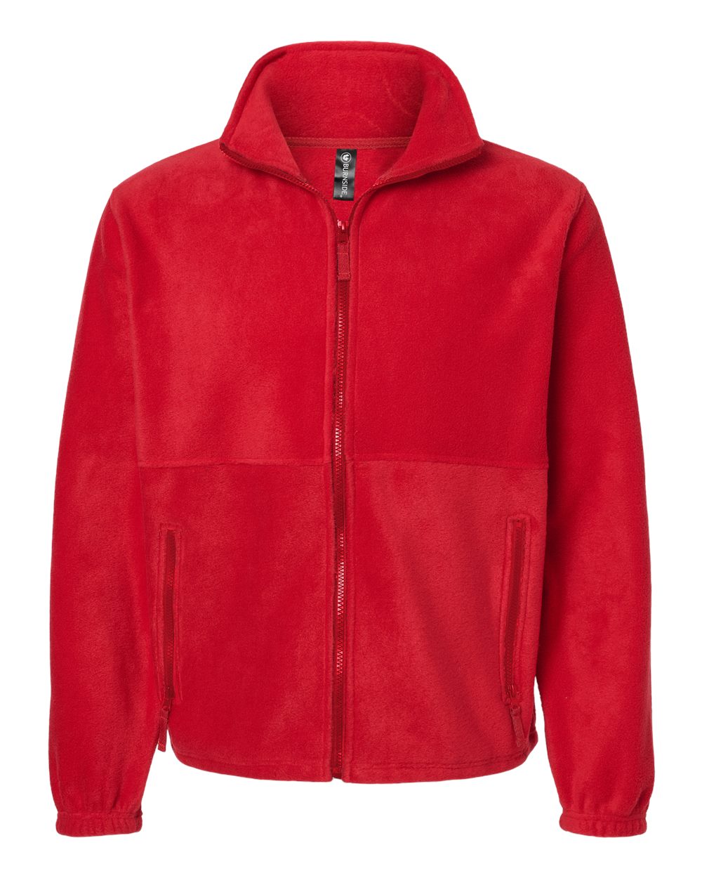 Front View of Red Polar Fleece Full-Zip Jacket - 3062