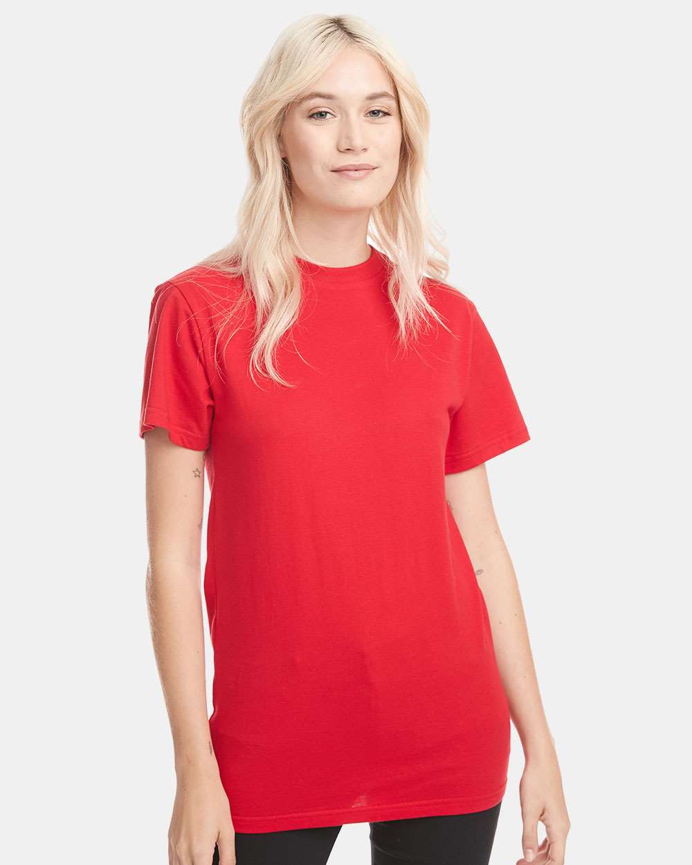 Front View of Red Power Crew Short Sleeve Tee - 7410S