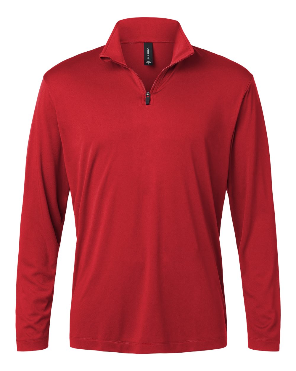 Front View of Red Pro-Lock Performance Quarter-Zip Pullover - 41870