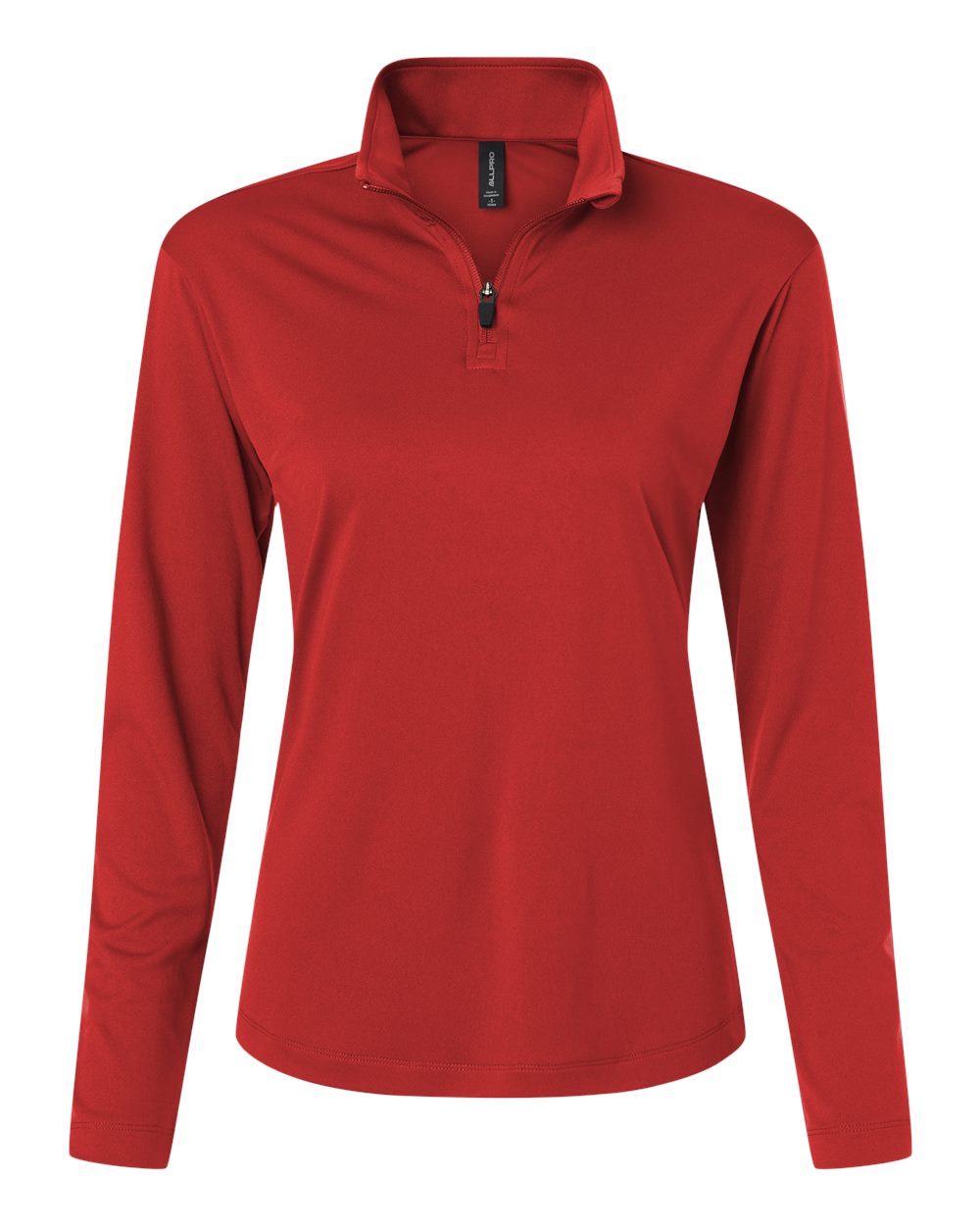 Front View of Red Pro-Lock Women's Performance Quarter-Zip Pullover - 41870L