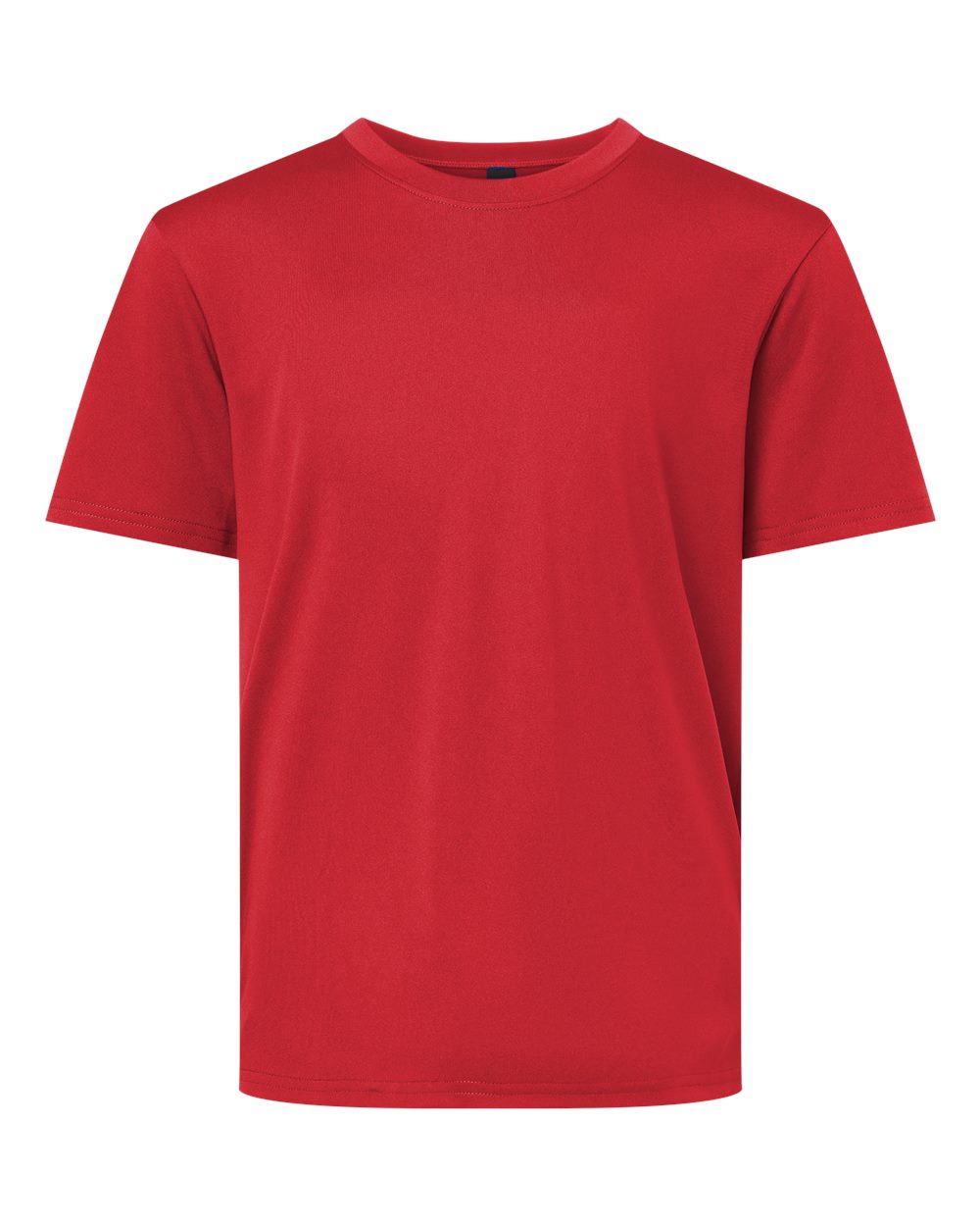 Front View of Red Pro-Lock Youth Performance T-Shirt - 48000Y
