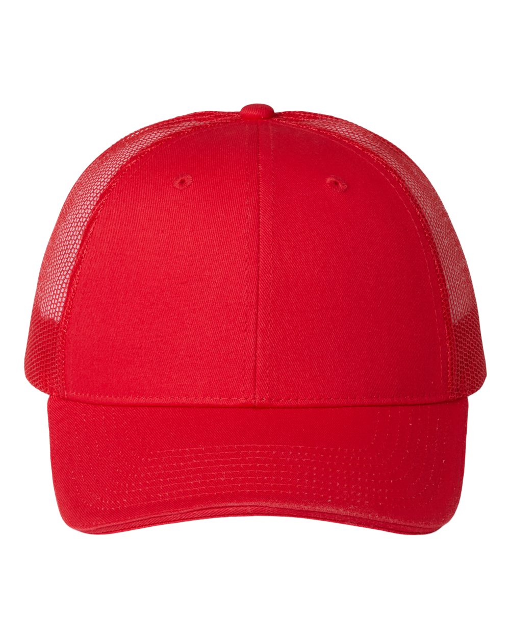 Front View of Red Sandwich Trucker Cap - S102