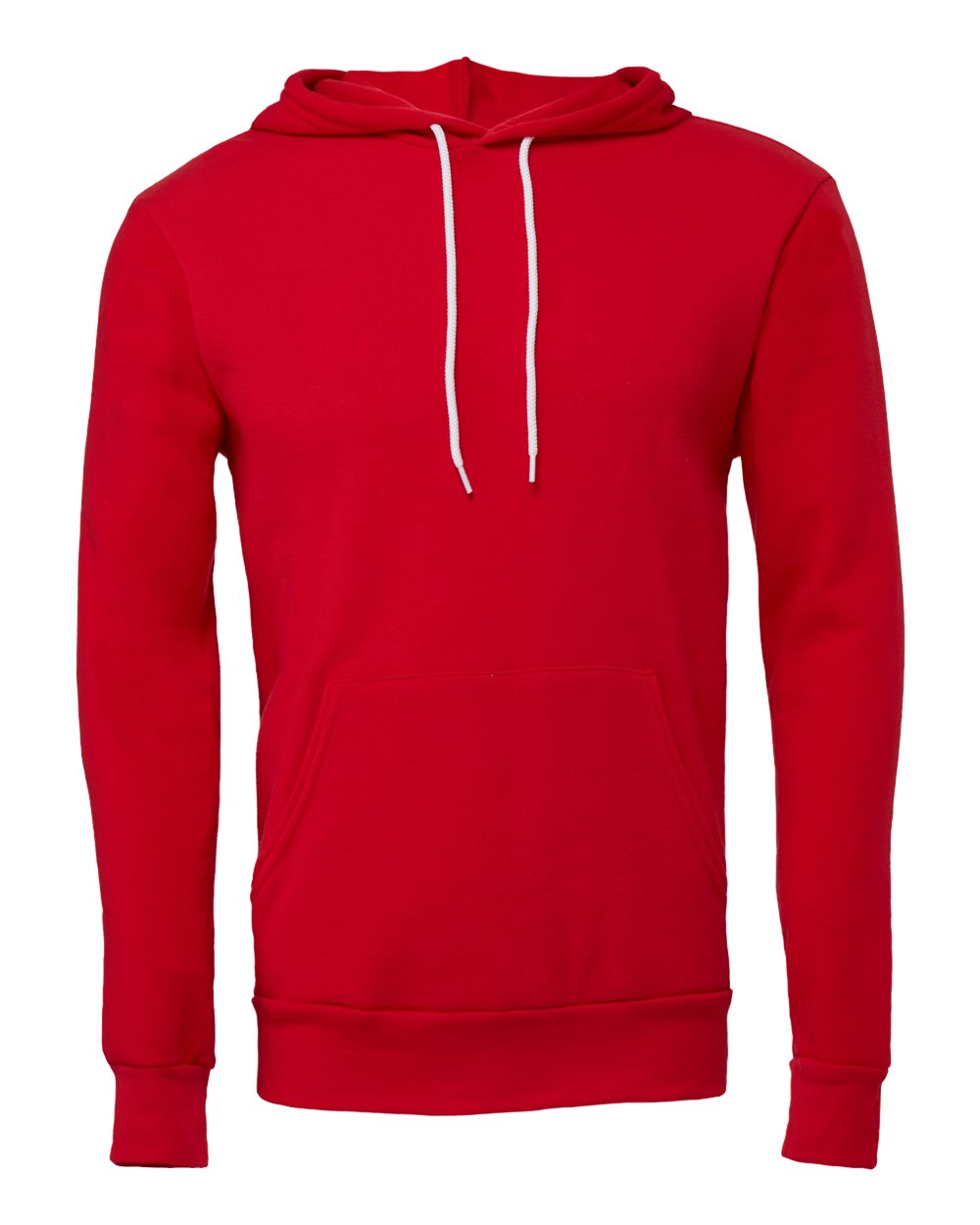 Front View of Red Sponge Fleece Hoodie - 3719