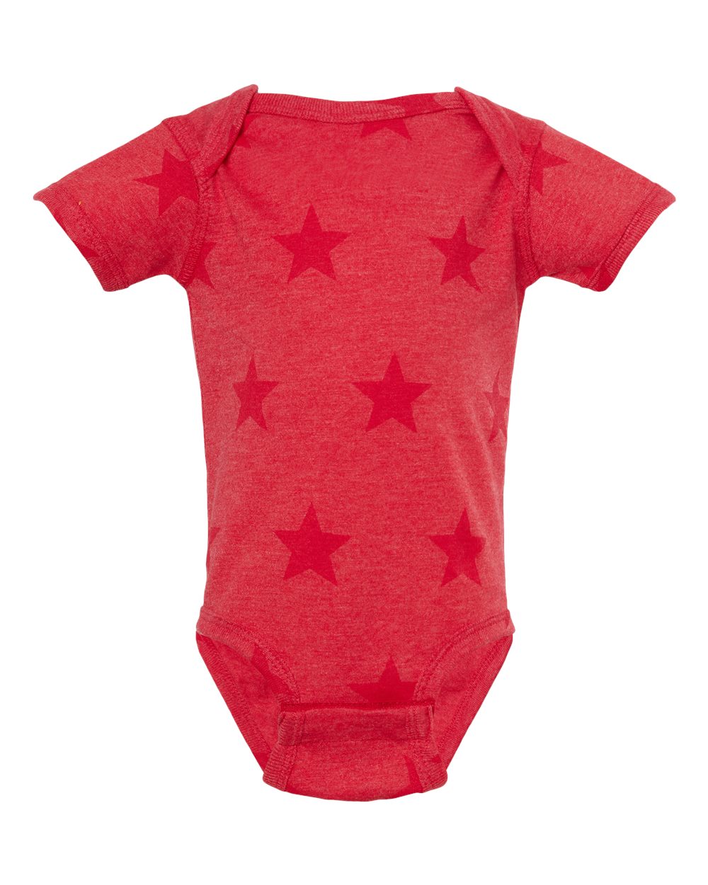 Front View of Red Star Infant Star Print Bodysuit - 4329