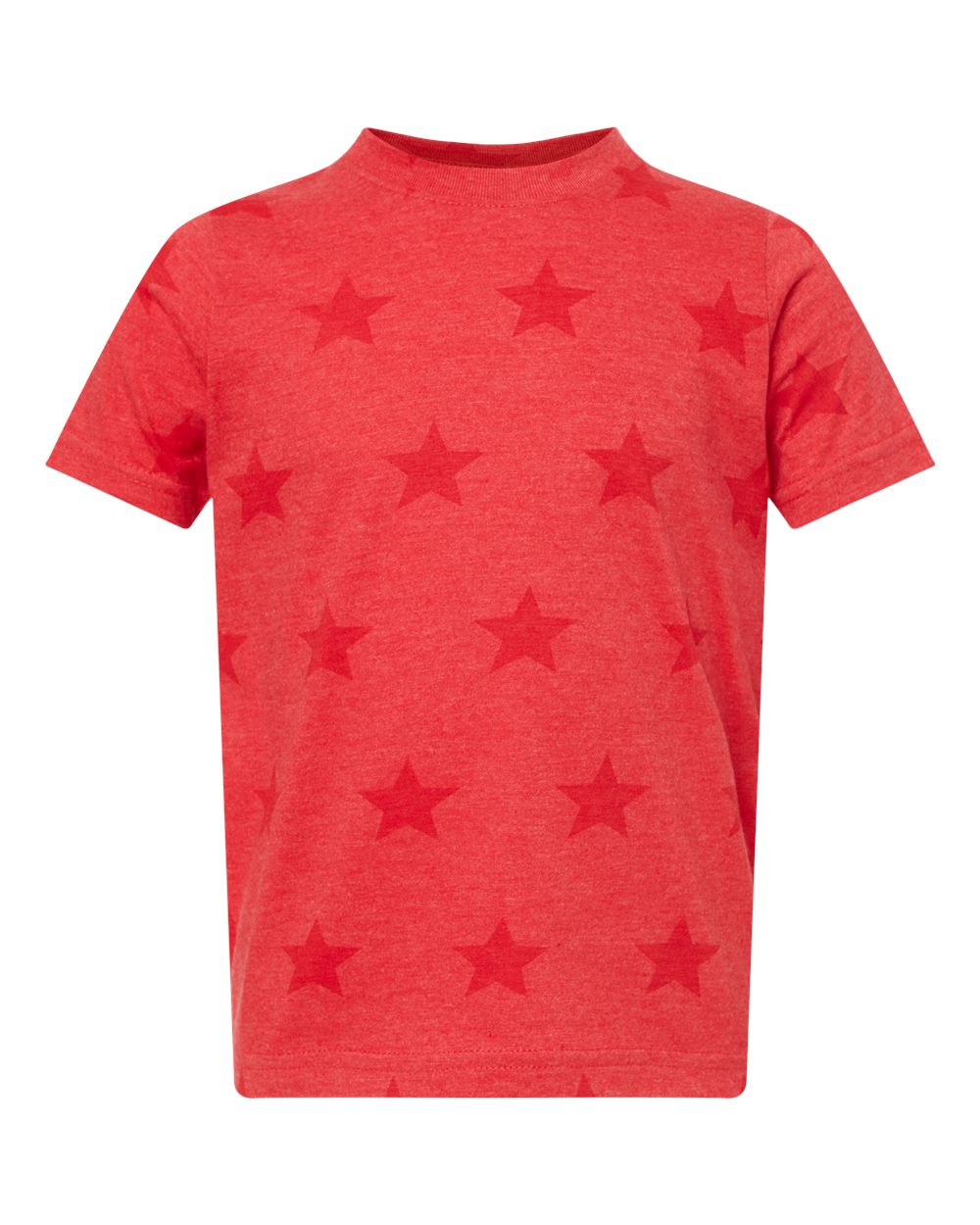Front View of Red Star Toddler Star Print Tee - 3029
