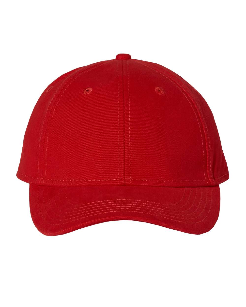 Front View of Red Structured Cap - AH30