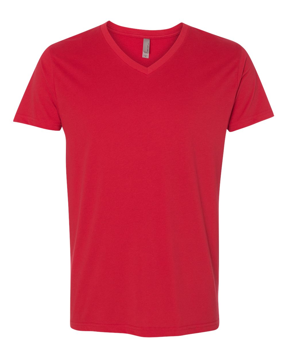Front View of Red Sueded V-Neck T-Shirt - 6440