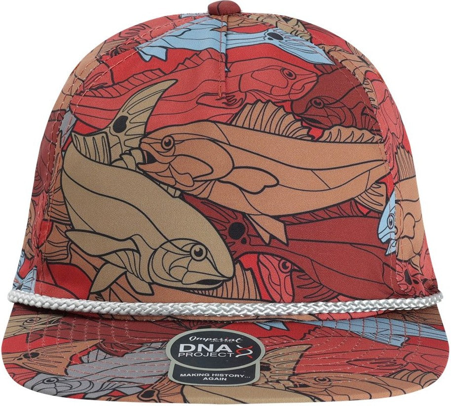 Front View of Red/ Tan The Golden Hour Cap - DNA014
