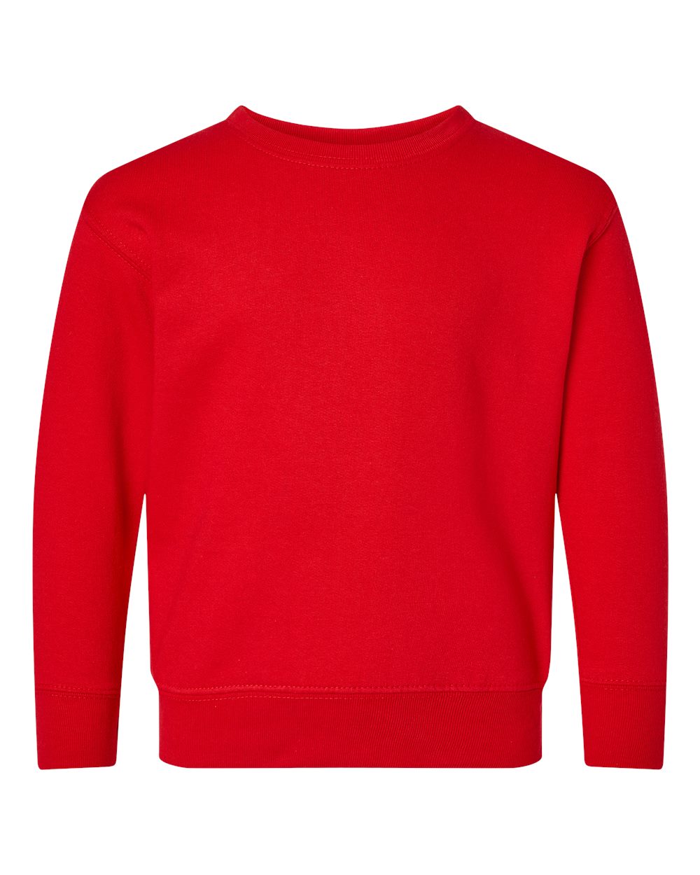 Front View of Red Toddler Fleece Crewneck Sweatshirt - 3317