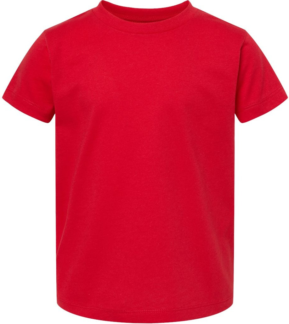 Front View of Red Toddler Jersey Tee - 3001T