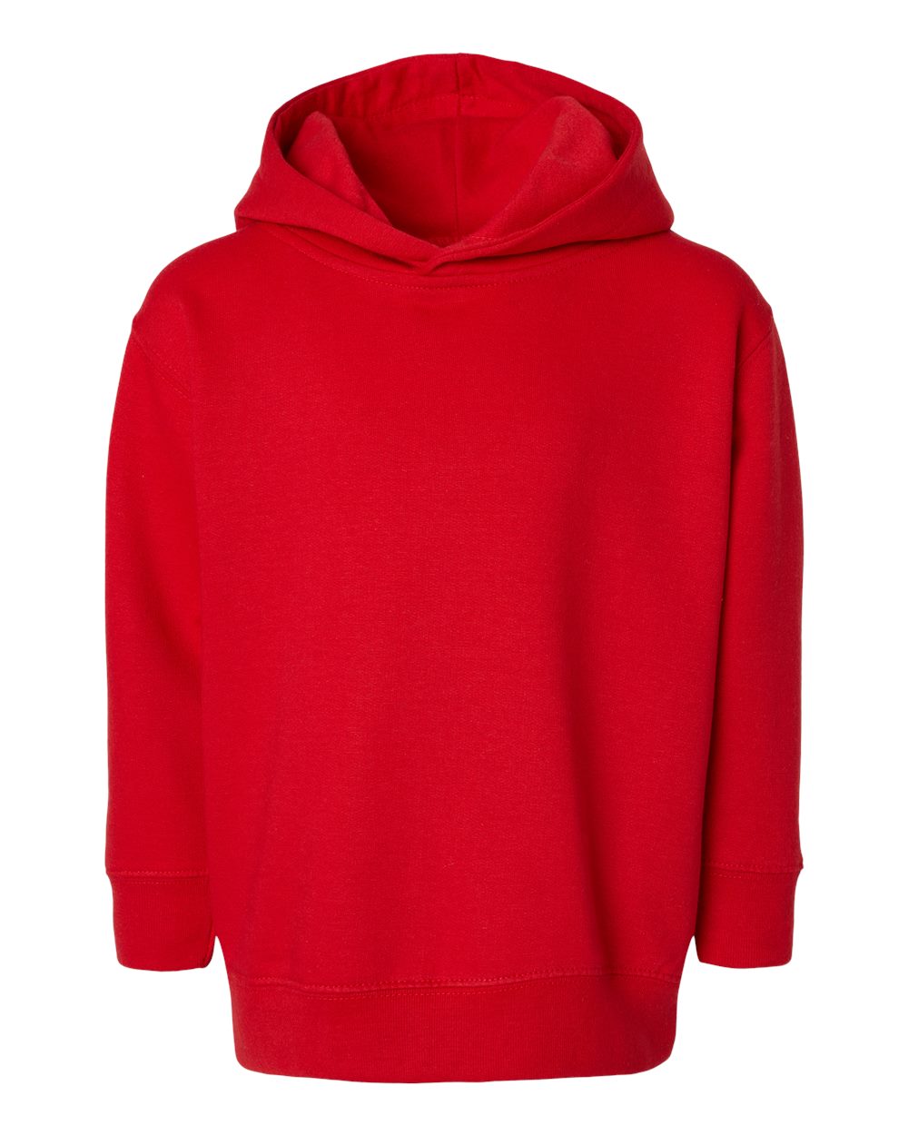 Front View of Red Toddler Pullover Fleece Hoodie - 3326