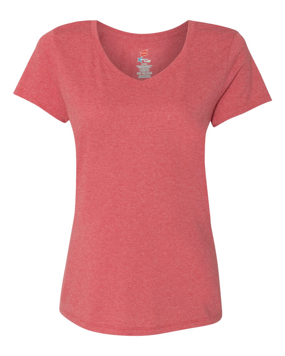 Front View of Red Triblend Perfect-T Women’s Triblend V-Neck T-Shirt - 42VT