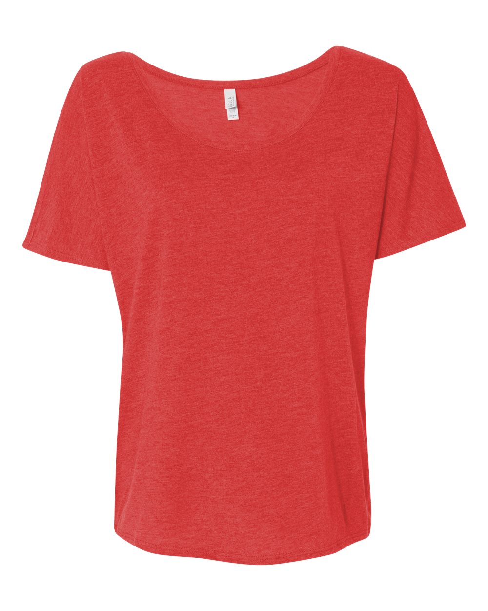 Front View of Red Triblend Women’s Slouchy Tee - 8816