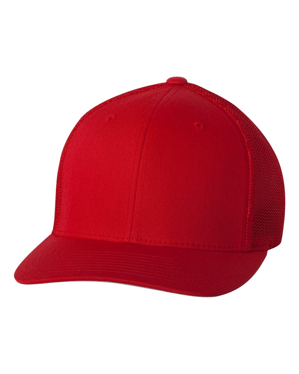Front View of Red Trucker Cap - 6511