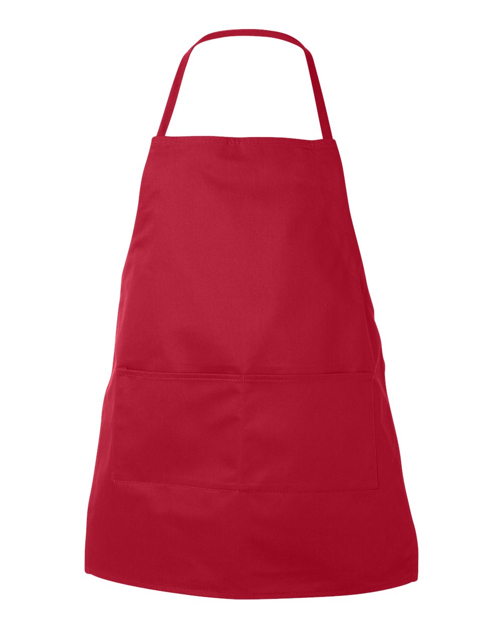 Front View of Red Two-Pocket Butcher Apron - 5502
