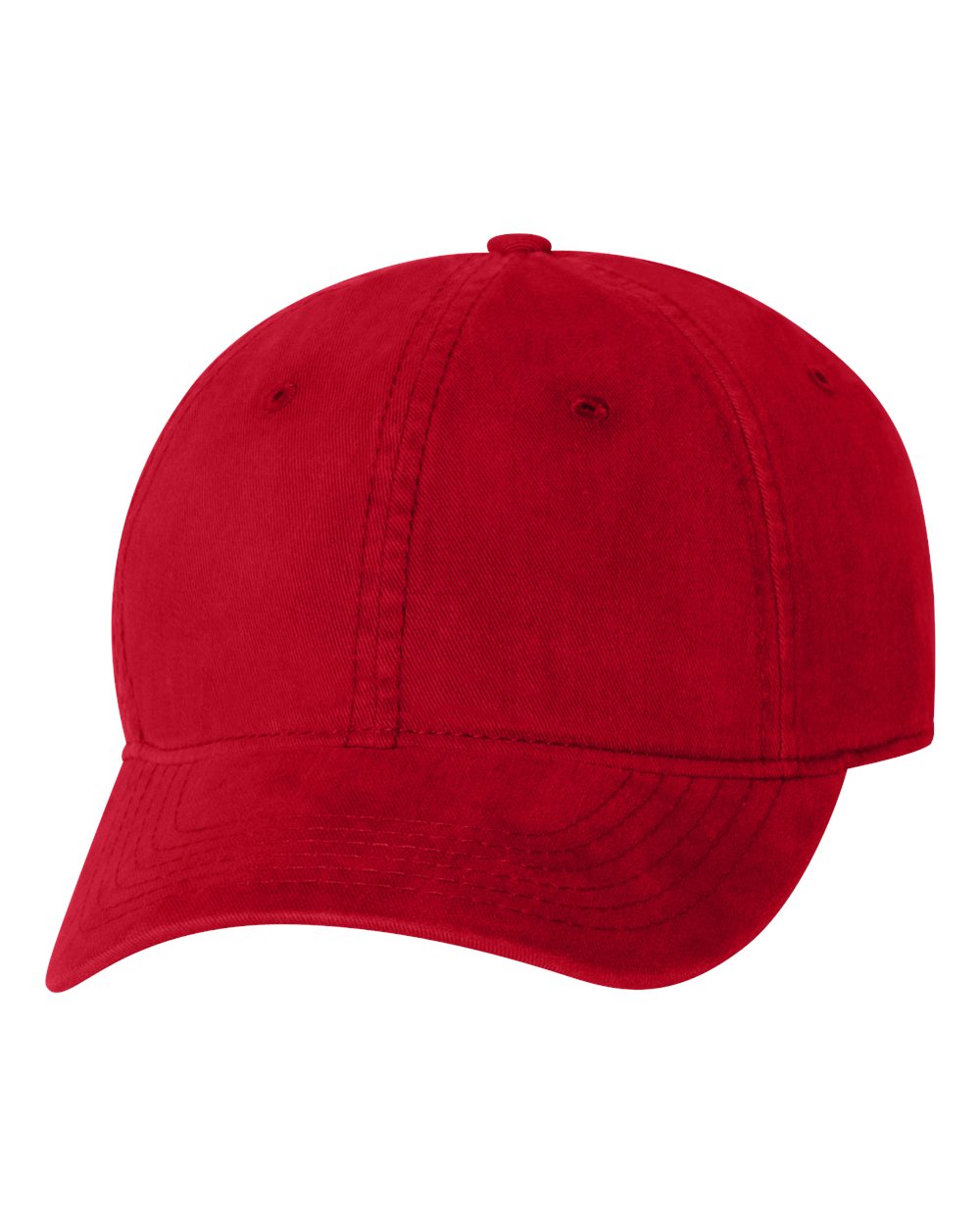 Front View of Red Unstructured Cap - AH35