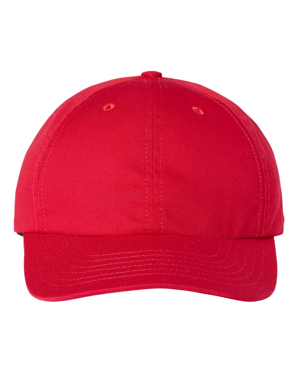 Front View of Red USA-Made Dad Hat - USA200