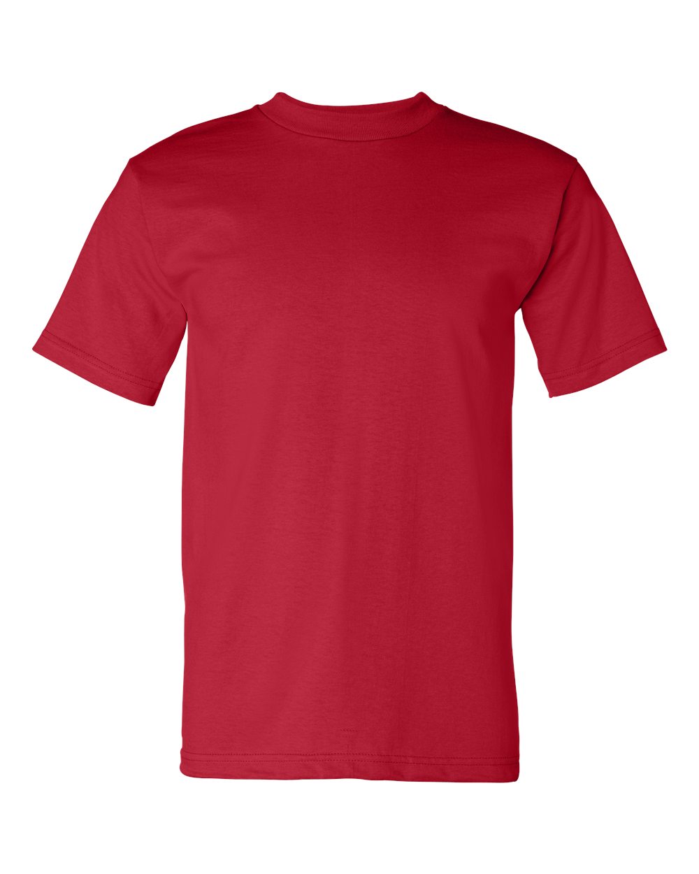 Front View of Red USA-Made Heavyweight T-Shirt - 5100