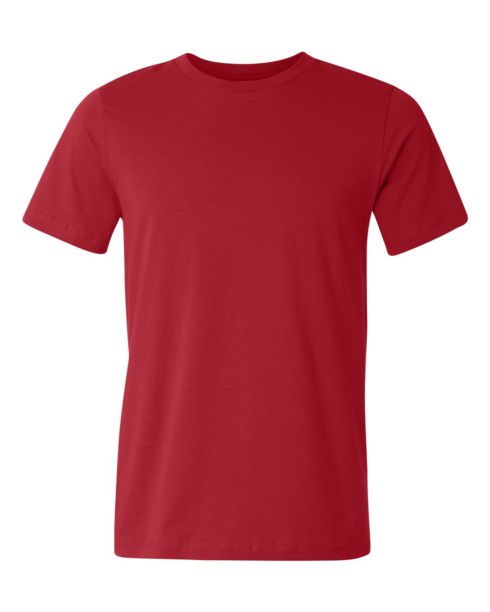 Front View of Red USA-Made Jersey Tee - 3001U