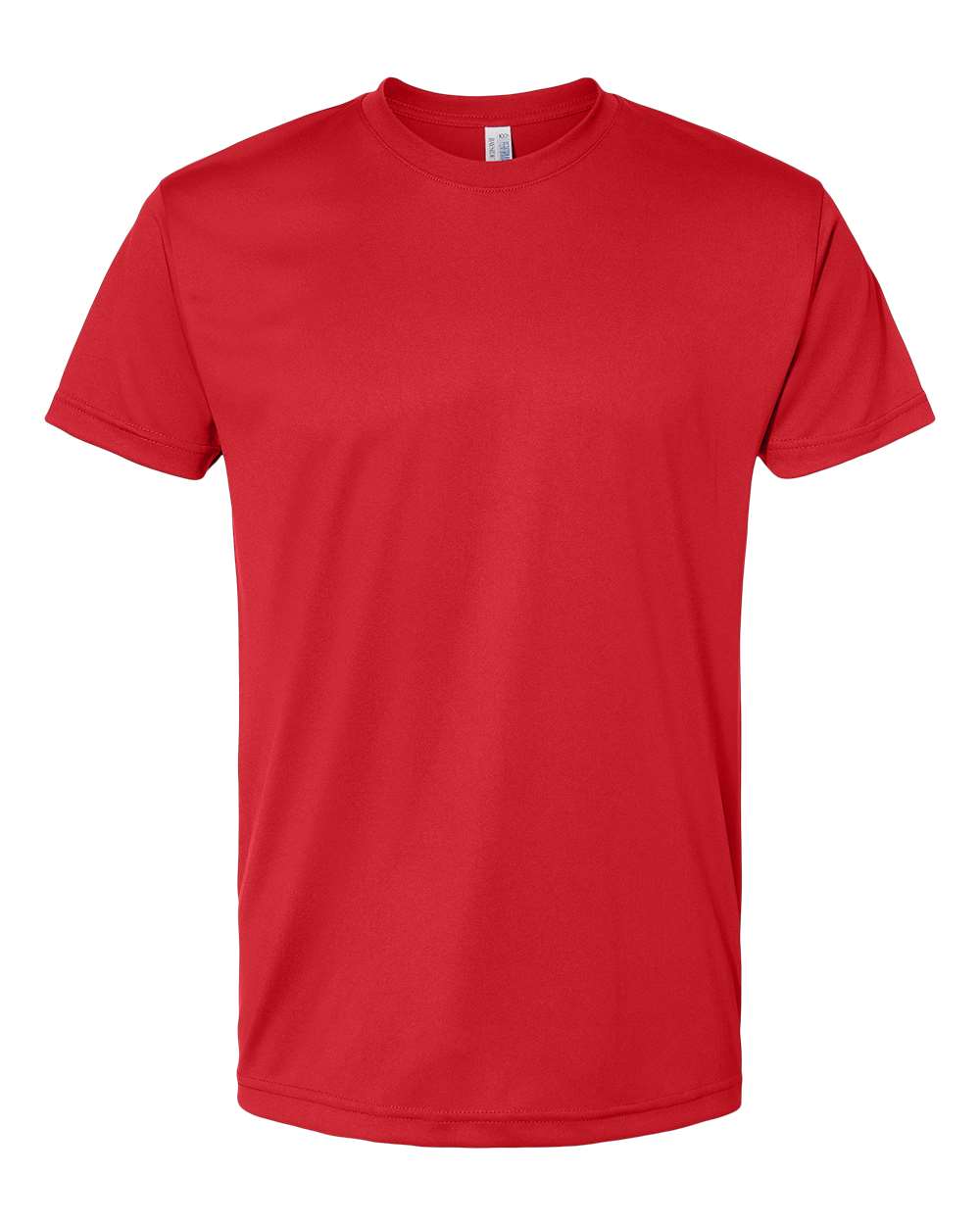 Front View of Red USA-Made Performance T-Shirt - 5300
