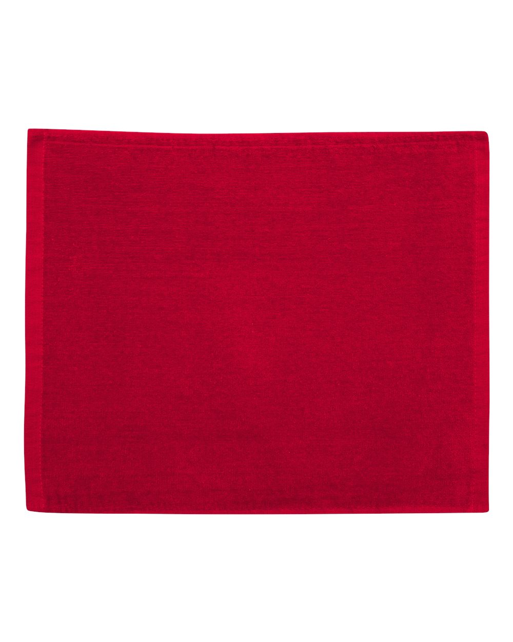 Front View of Red Velour Hemmed Towel - C1518
