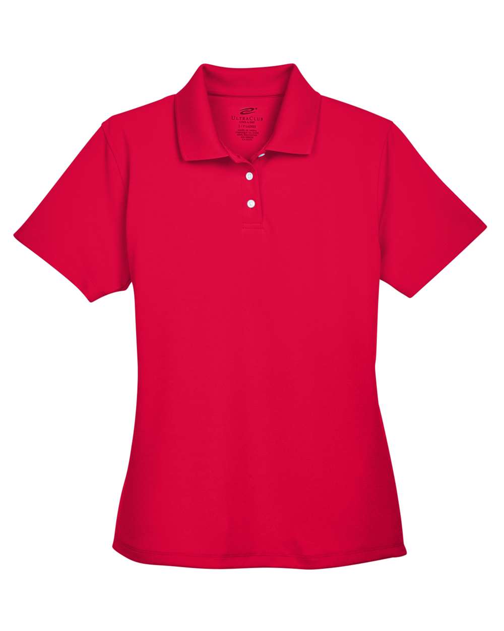 Front View of Red Women's Cool & Dry Stain-Release Performance Polo - 8445L