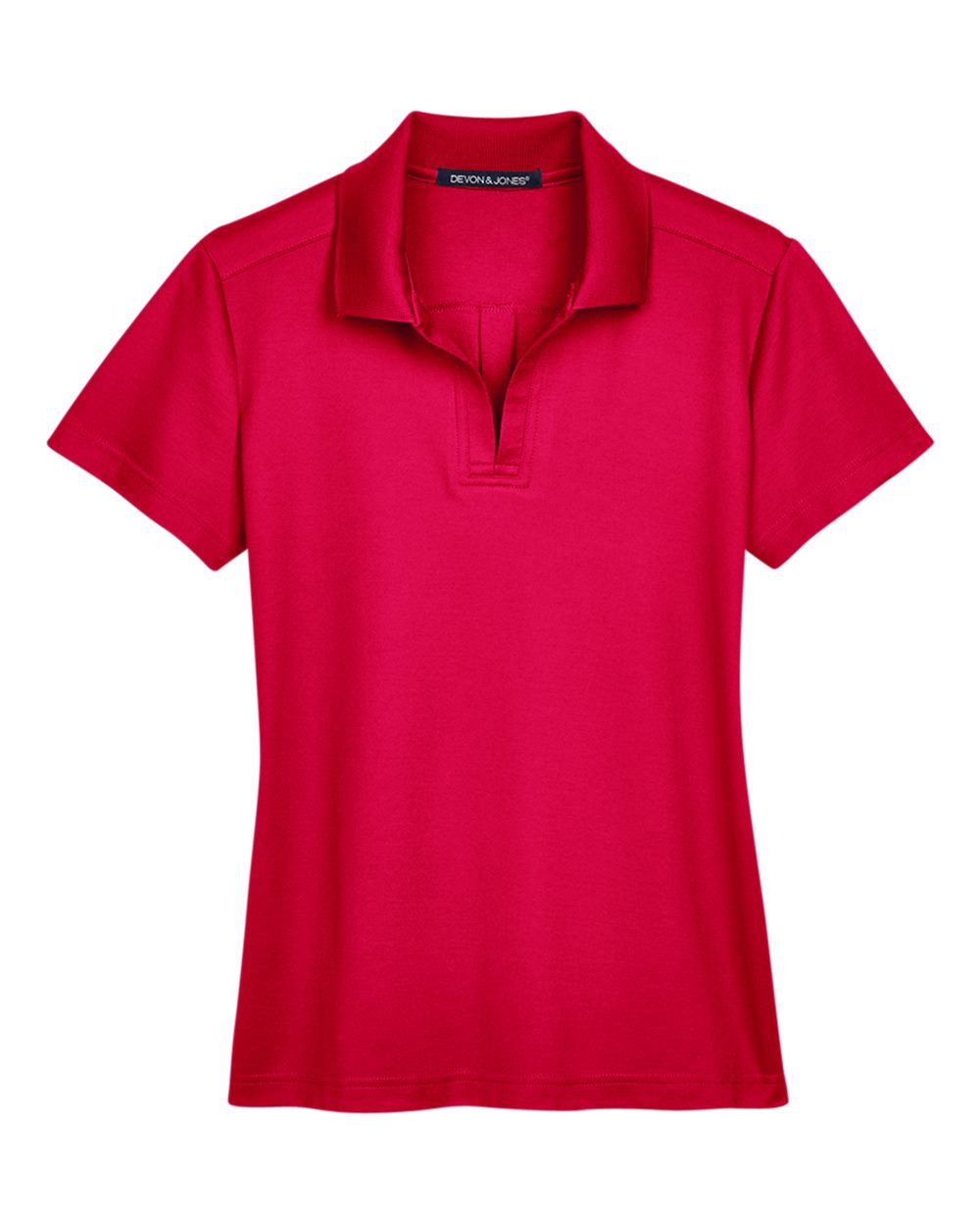 Front View of Red Women's CrownLux Performance® Plaited Polo - DG20W