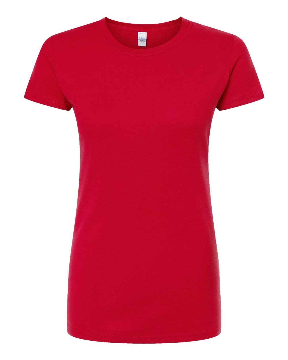 Front View of Red Women's Fine Jersey Slim Fit T-Shirt - 213