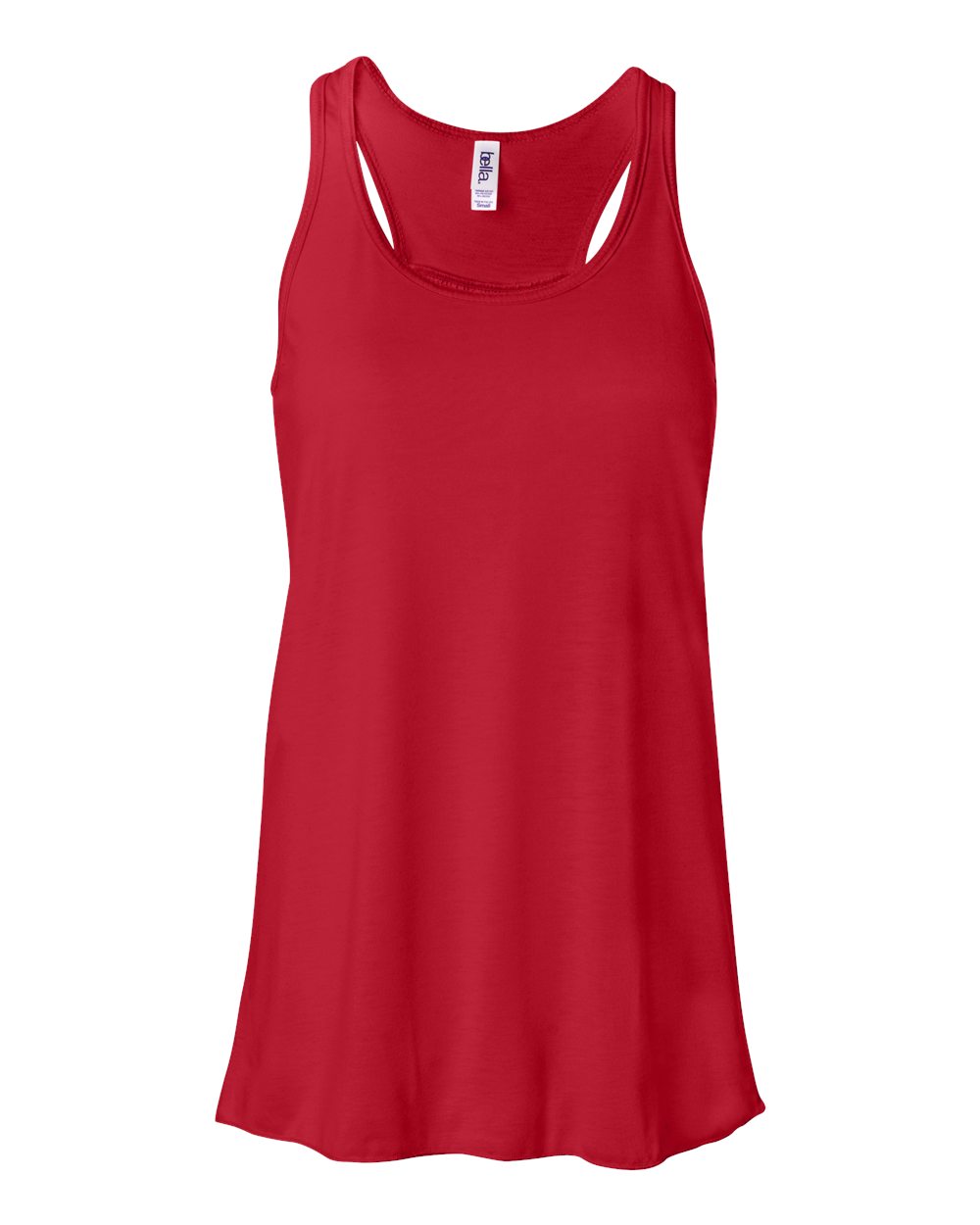 Front View of Red Women's Flowy Racerback Tank - 8800