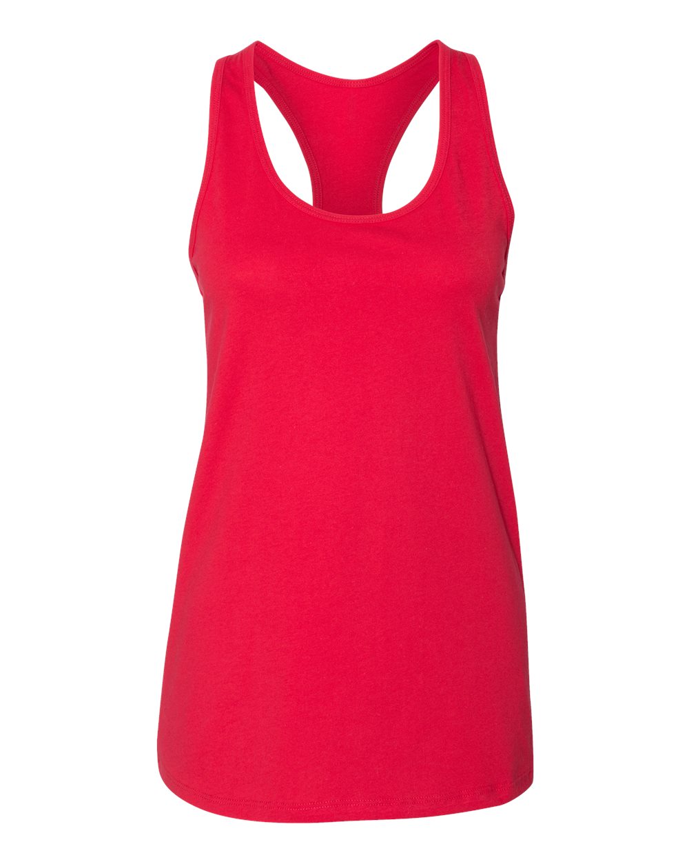 Front View of Red Women's Jersey Racerback Tank - 6008