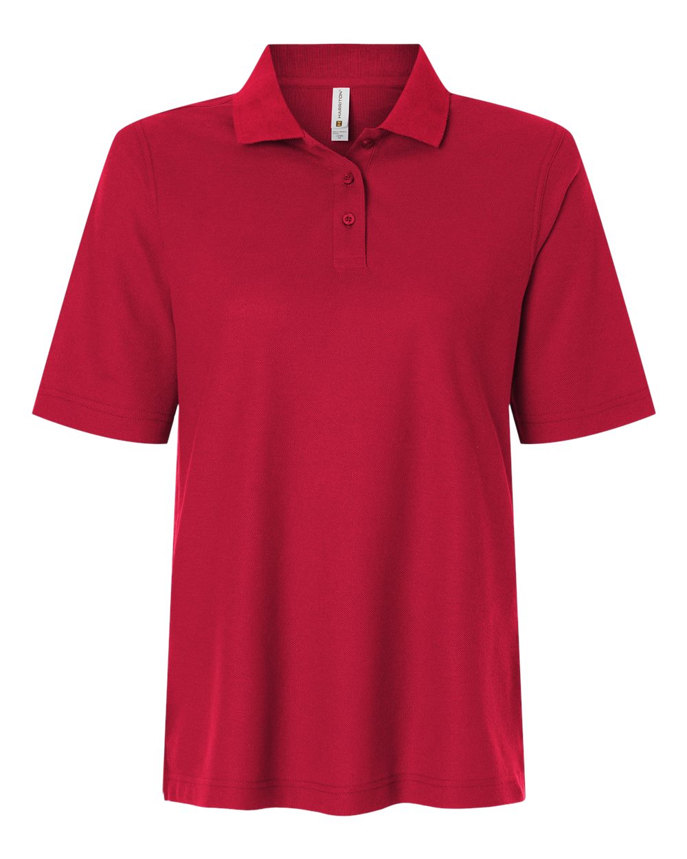 Front View of Red Women's Maverick CVC Pique Polo - M105W