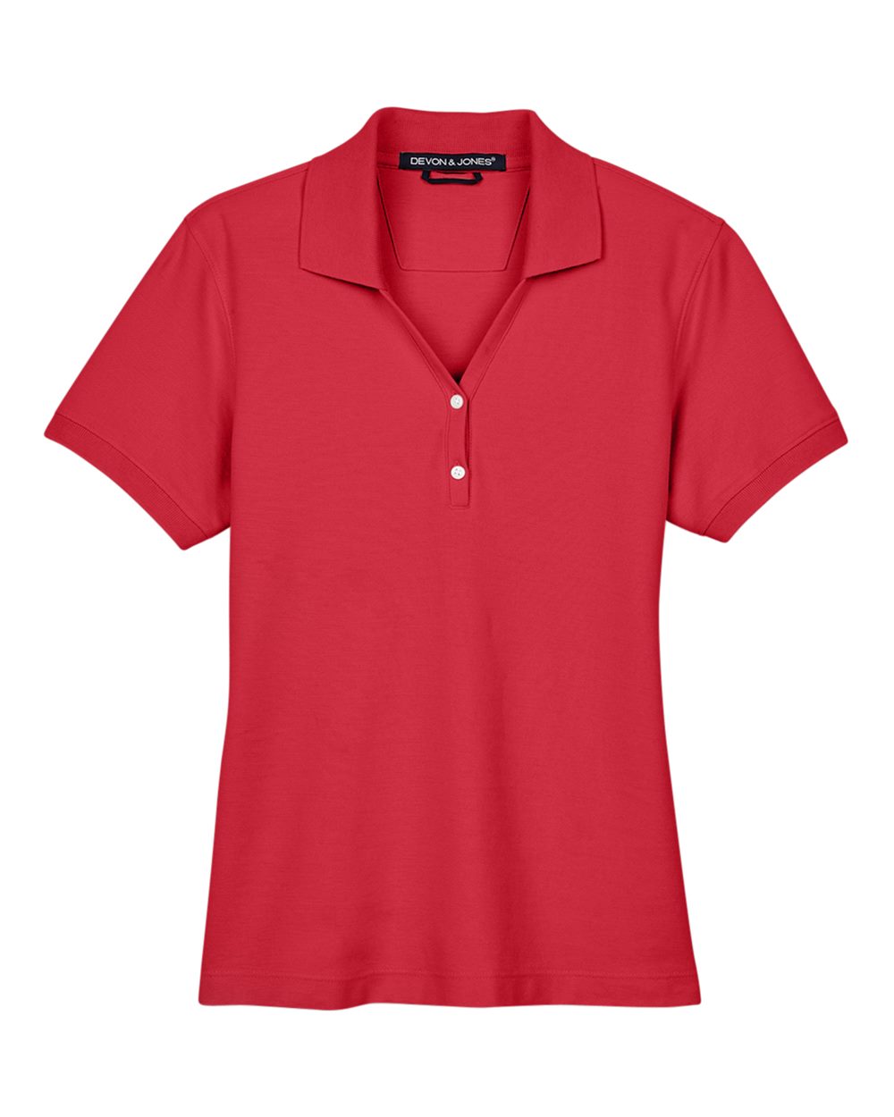 Front View of Red Women's Pima Piqué Polo - D100W