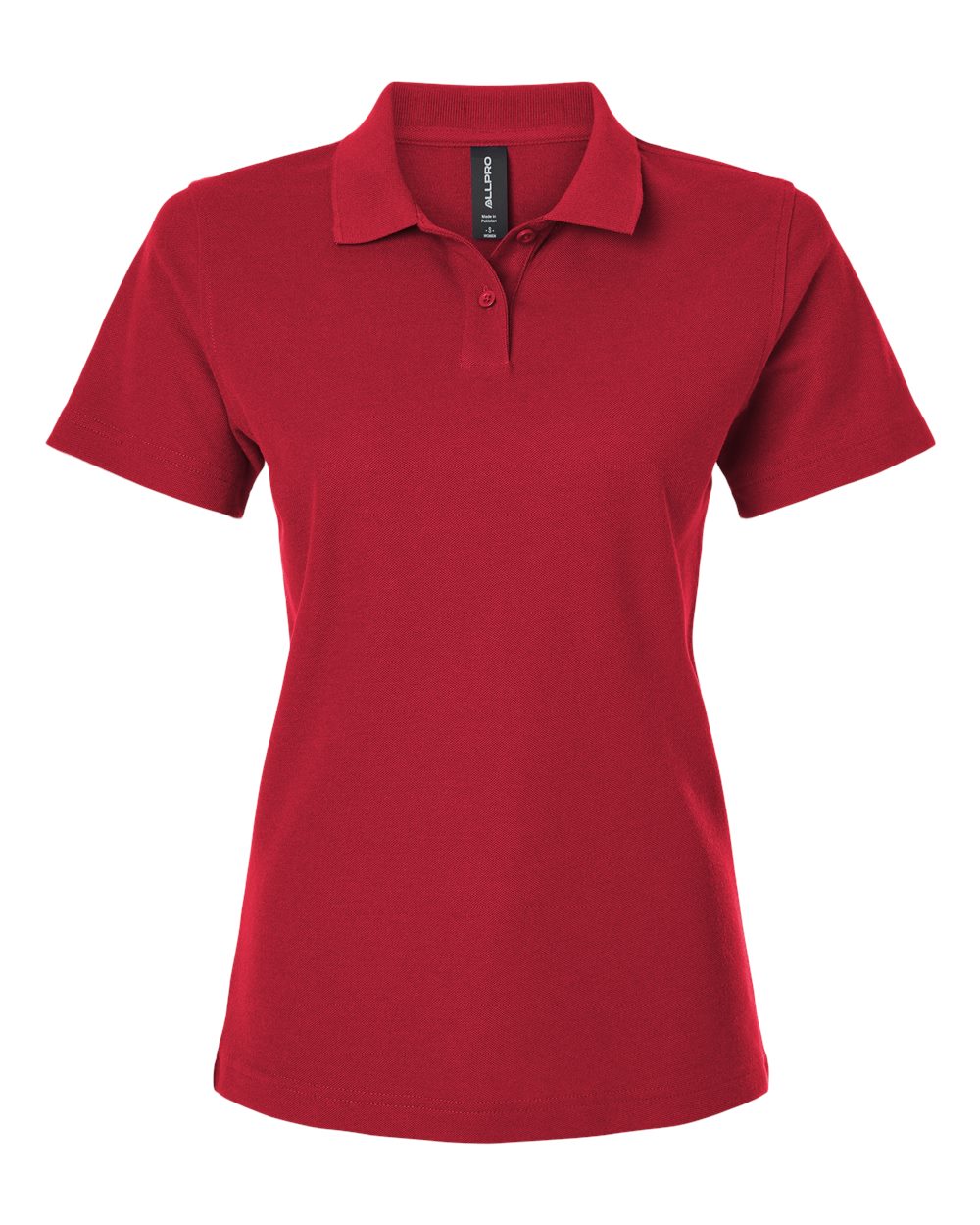 Front View of Red Women's Pique Polo - 62800L