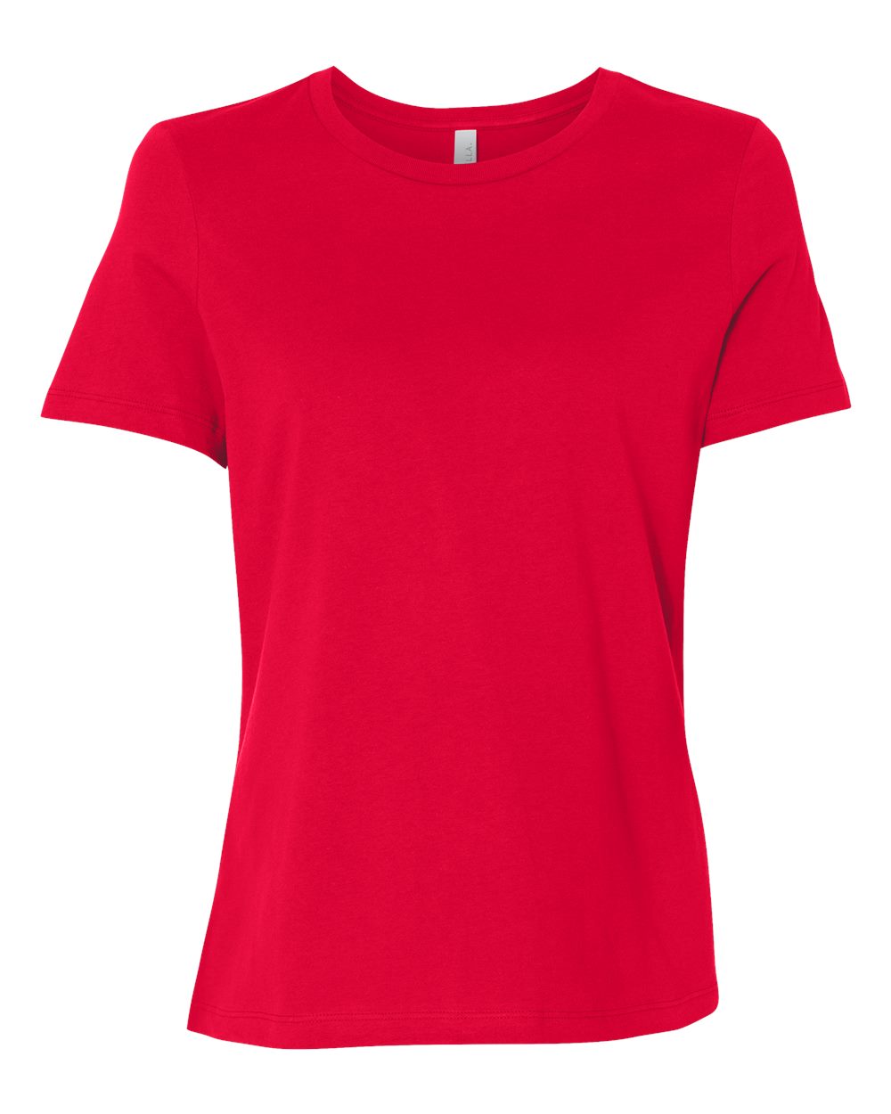 Front View of Red Women’s Relaxed Jersey Tee - 6400