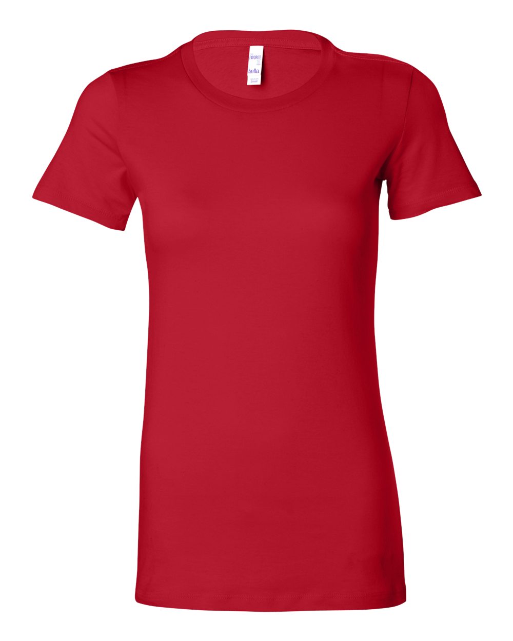 Front View of Red Women's Slim Fit Tee - 6004