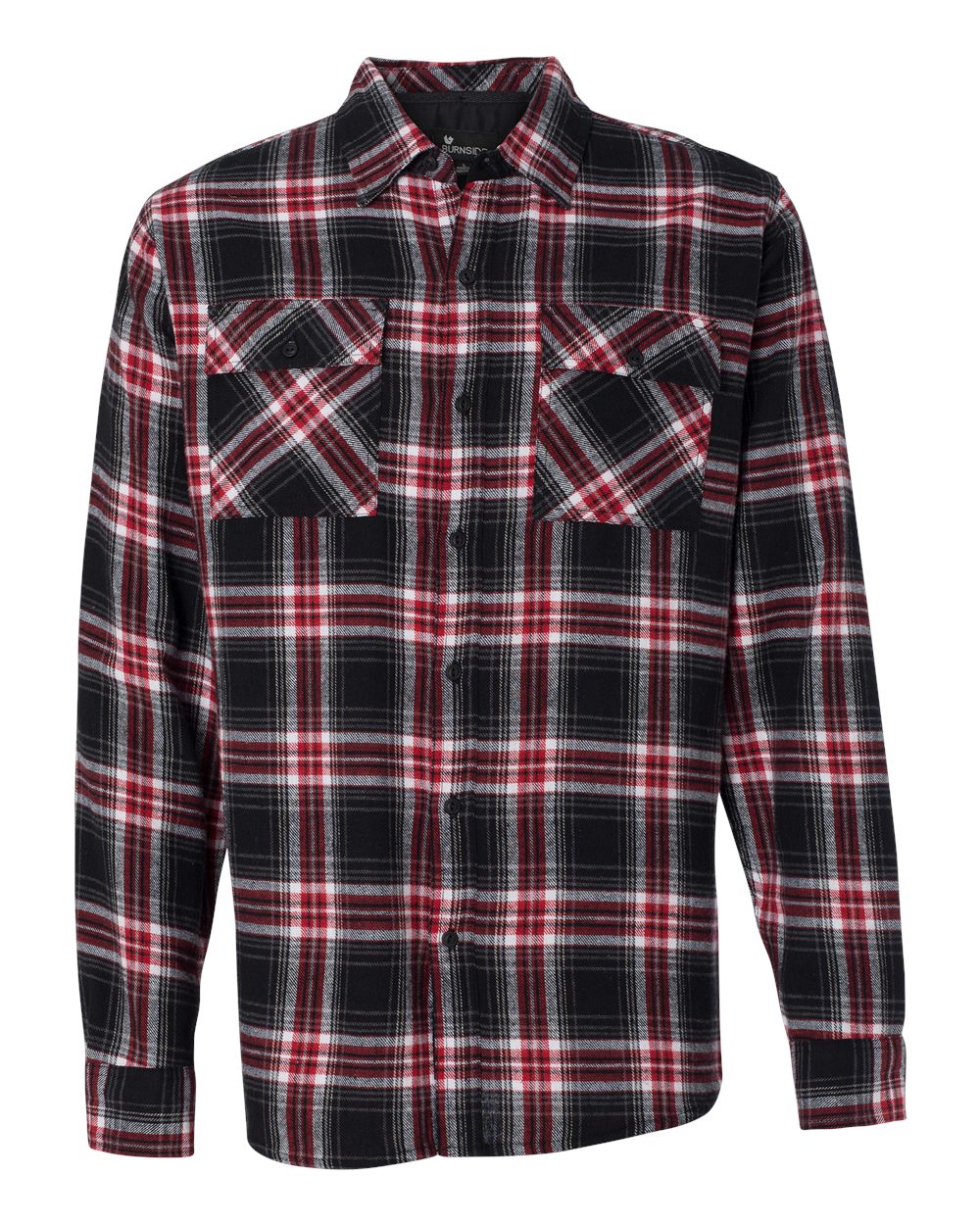Front View of Red Yarn-Dyed Flannel Shirt - 8210